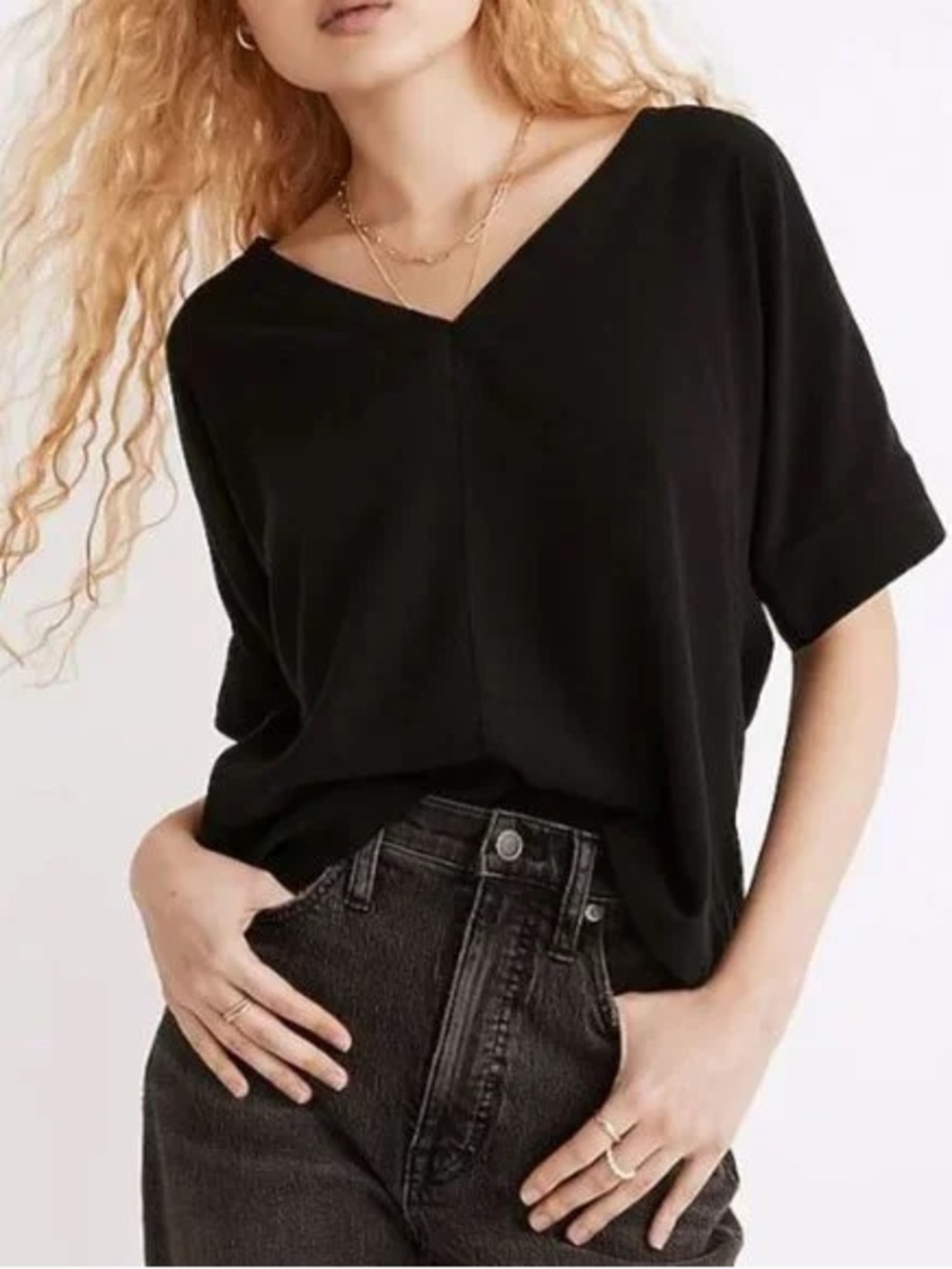Madewell V-Neck Dolman Sleeve Blouse